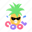 pineapple emoji, cool emoji, cool word, cool typography, emoji face 