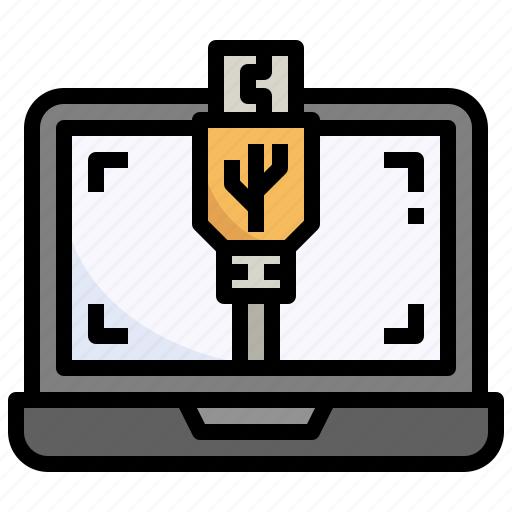 Usb, cable, connection, laptop, electronics icon - Download on Iconfinder