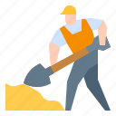 avatar, construction, shovel, under