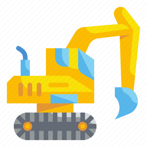 Construction, excavate, excavator, machinery, tractor, transportation, vehicle icon - Download on Iconfinder