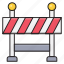 barrier, block, construction, road, stop 