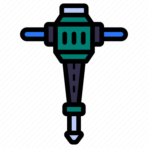 Jack hammer, pneumatic hammer, tool, construction, equipment icon - Download on Iconfinder
