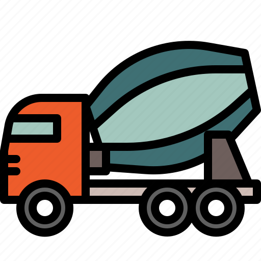 Truck, construction, transport, site, vehicle, cement mixer, cement icon - Download on Iconfinder
