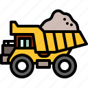 dump, truck, construction, garbage, transport, vehicle, dump truck