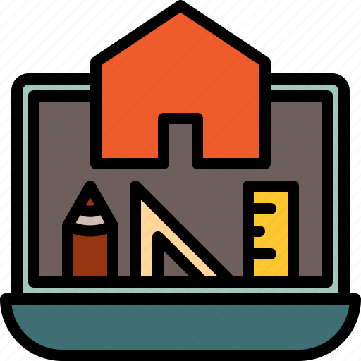 Laptop, architecture, house, software, application, program icon - Download on Iconfinder