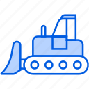 bulldozer, crawler, dozer, construction