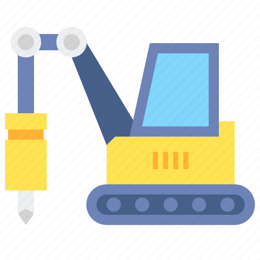 Hydraulic, hammer, construction, mechanical, work icon - Download on Iconfinder