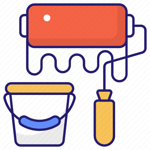 Brush, interior, paint, painting, renovation, roller, tool icon - Download on Iconfinder