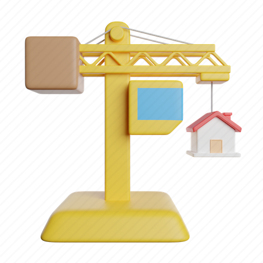 Crane, machine, lifting, construction, hook, lifter 3D illustration - Download on Iconfinder