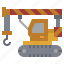 bulldozer, car, construction, crane, crawler, transportation, truck 