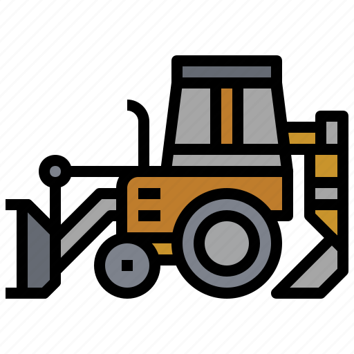 Backhoe, bulldozer, car, construction, loder, transportation, truck icon - Download on Iconfinder