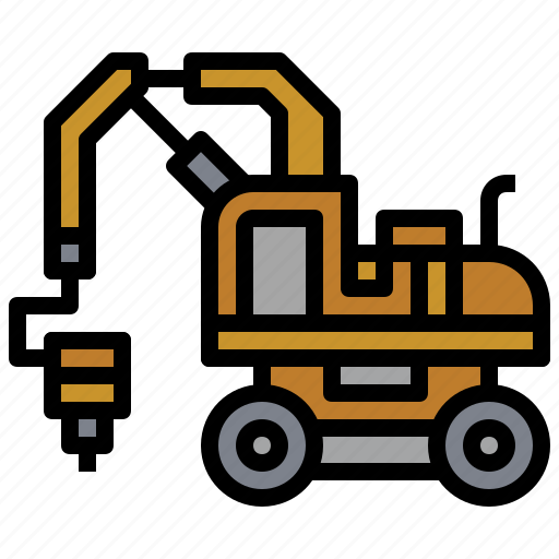 Bulldozer, car, construction, hammer, transportation, truck, wheel icon - Download on Iconfinder