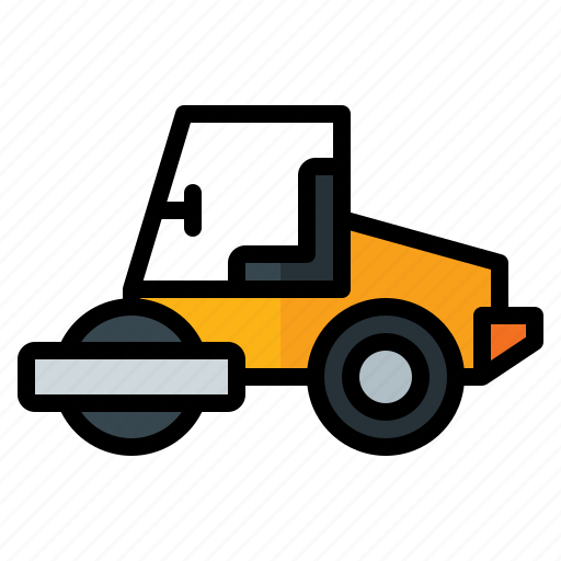 Road, roller, heavy, equipment, compaction, construction, paving icon - Download on Iconfinder