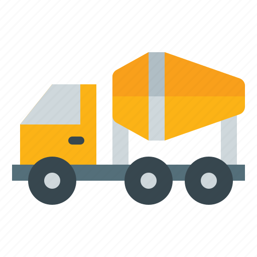 Mixer, truck, heavy, vehicle, concrete, construction, mixing icon - Download on Iconfinder
