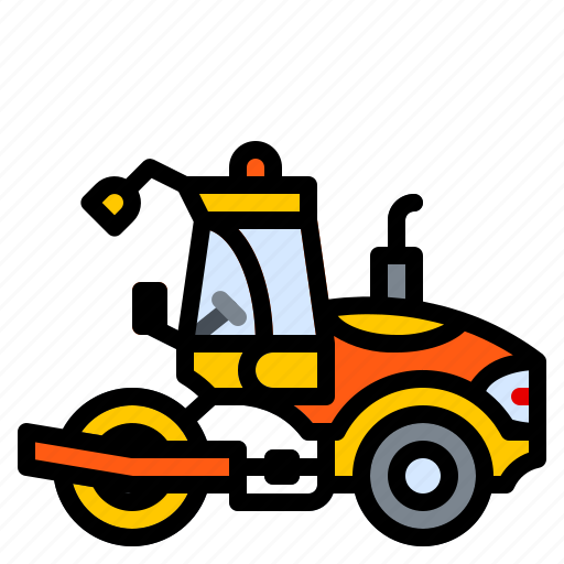 Asphalt, construction, machine, roller, vehicle icon - Download on Iconfinder