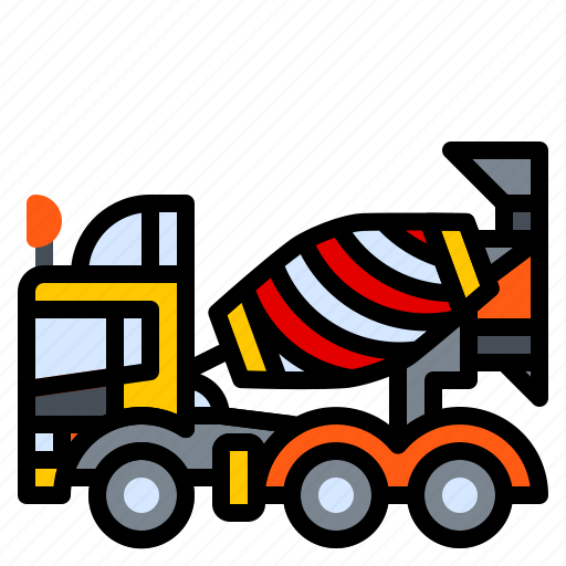 Concrete, construction, machine, mixer, truck, vehicle icon - Download on Iconfinder