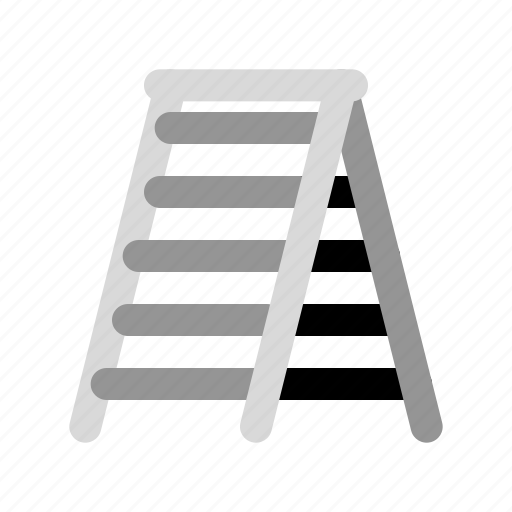 Ladder, folding, rigid, stepladder, portable, construction, metal icon - Download on Iconfinder