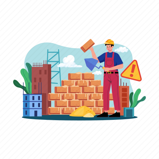 Home, process, job, build, plan, estate, builder illustration - Download on Iconfinder