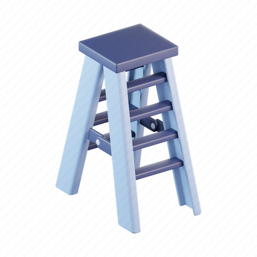 Ladder, folding, tools, equipment, portable, steps 3D illustration - Download on Iconfinder