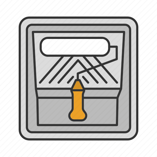 Paint, paint roll, painting, platen, roller, tray container icon - Download on Iconfinder