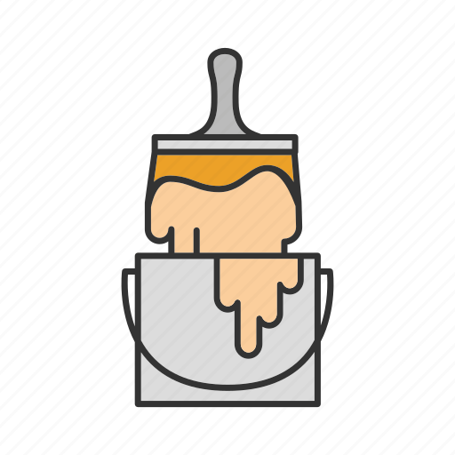 Brush, construction, paint, paint bucket, paintbrush, painting icon - Download on Iconfinder