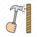 construction, hammer, hammering, nail, nail down, repair, tool