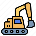 excavator, construction, bulldozer, backhoe, excavation, machine