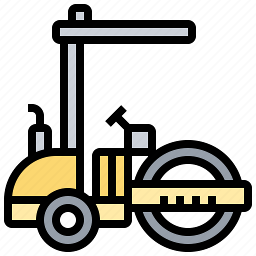 Compactor, drum, road, roller, single icon - Download on Iconfinder