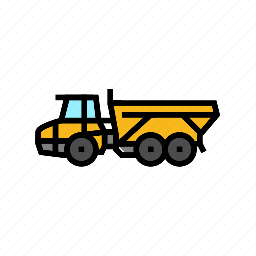 Articulated, hauler, construction, vehicle, heavy, work icon - Download on Iconfinder