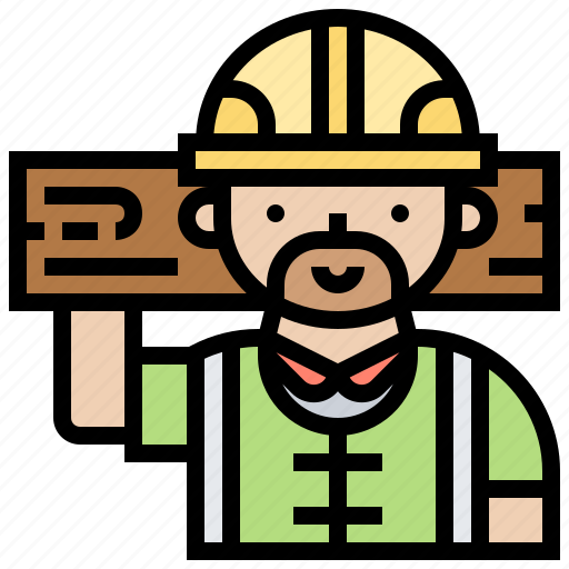 Builder, carpenter, construction, helmet, wood icon - Download on Iconfinder