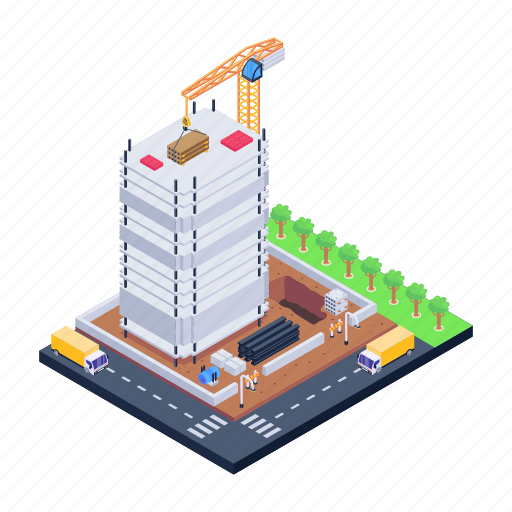 Under construction, construction site, construction area, construction building, construction machinery icon - Download on Iconfinder