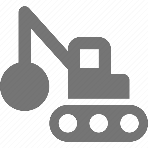 Truck, construction, wrecking ball icon - Download on Iconfinder