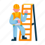 construction, man, illustration, constructor, working, builder, helmet, labor, profession, engineer 
