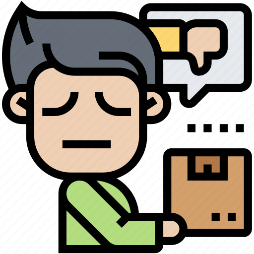 Dissatisfaction, disappointment, complaint, feedback, product icon - Download on Iconfinder