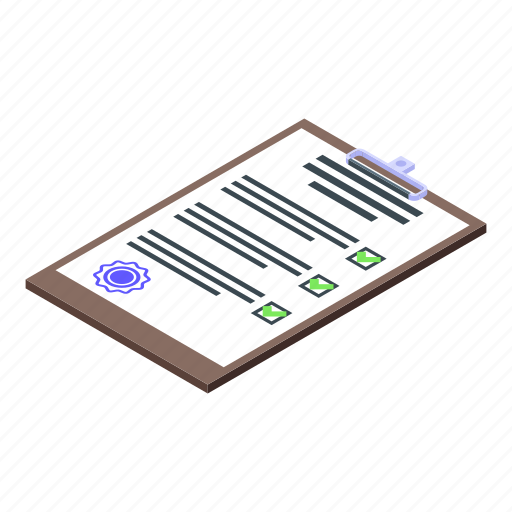 Consumer, rights, checklist, isometric icon - Download on Iconfinder