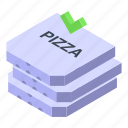 pizza, boxes, isometric