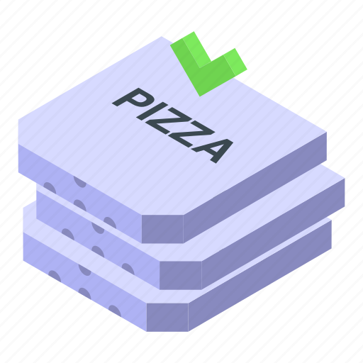 Pizza, boxes, isometric icon - Download on Iconfinder