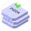 pizza, boxes, isometric 