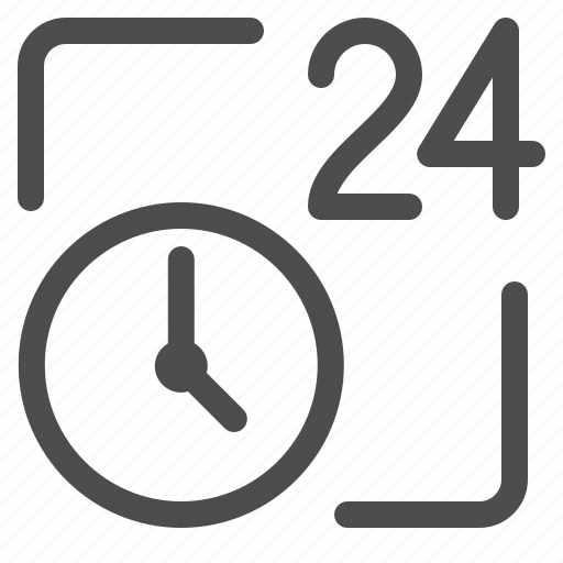 Clock, around the clock, 24, 24 hours, time icon - Download on Iconfinder