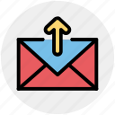 arrow, email, envelope, letter, mail, outbox