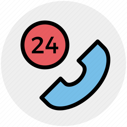 Call 24 hours, call services, customer, phone 24, service, support, telephone icon - Download on Iconfinder