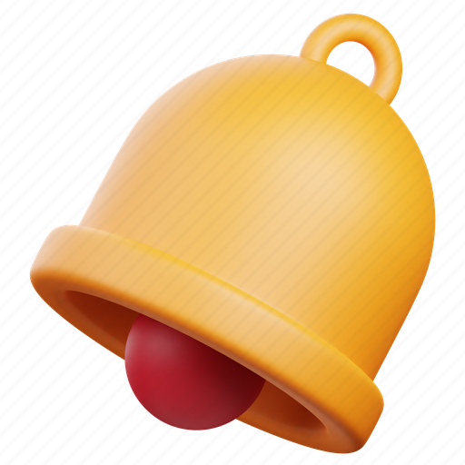 Notification, bell, alarm, alert, ring, school bell, hand bell 3D illustration - Download on Iconfinder