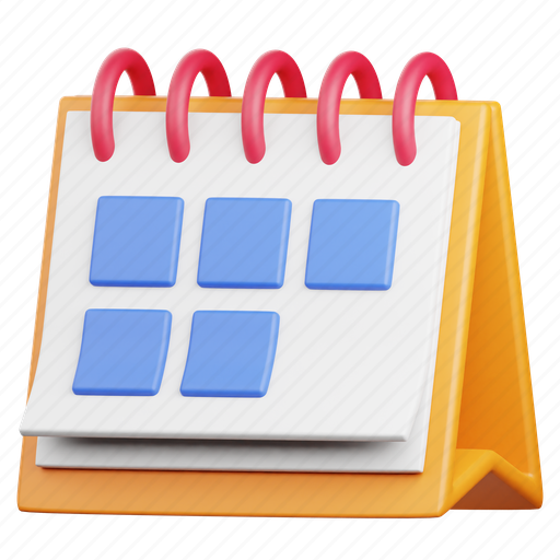 Calendar, date, month, time, schedule, event, organizer 3D illustration - Download on Iconfinder