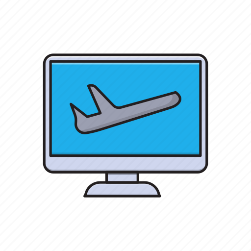 Flight, lcd, online, screen, travel icon - Download on Iconfinder