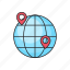 global, gps, location, map, online 