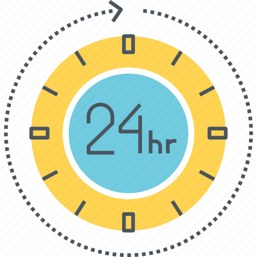 Hours, 24 hours, around the clock, clock, time icon - Download on Iconfinder