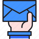 hand, email, send, message, envelope