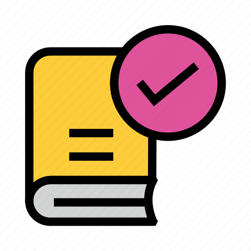 Book, done, education, knowledge, tick icon - Download on Iconfinder