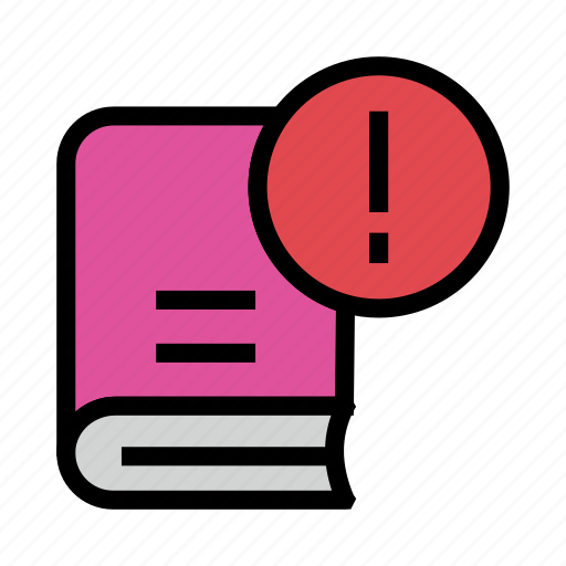 Book, error, exclamation, library, warning icon - Download on Iconfinder
