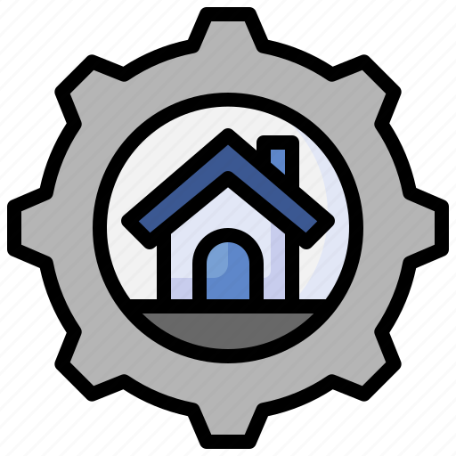 Cog, real, estate, gear, development, options, house icon - Download on Iconfinder